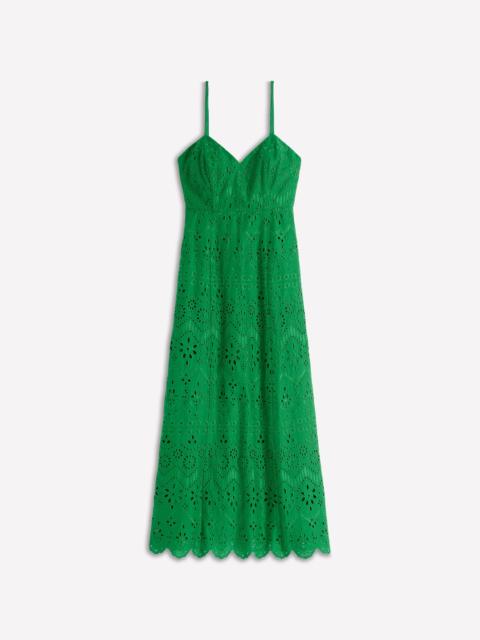 BODEN Empire Linen Broderie Dress-Rich Emerald Broderie