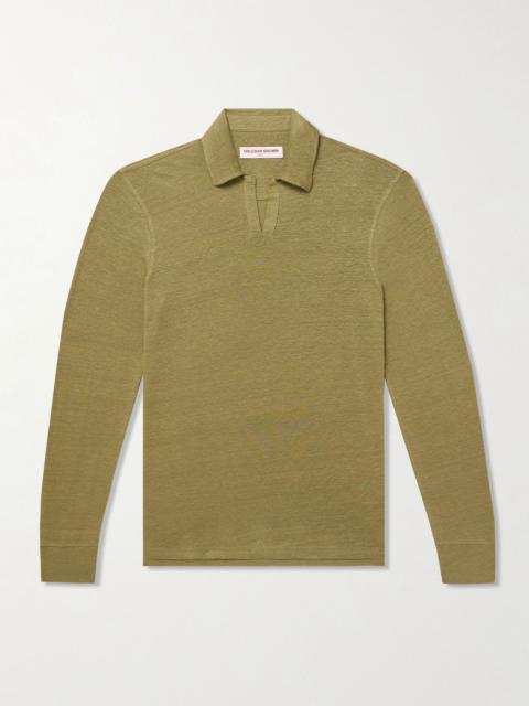 ORLEBAR BROWN Felix Linen-Jersey Polo Shirt Green