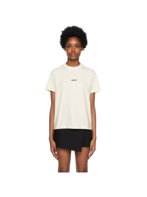 MSGM Off-White Printed T-Shirt