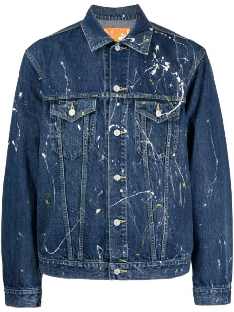 paint-splatter denim jacket