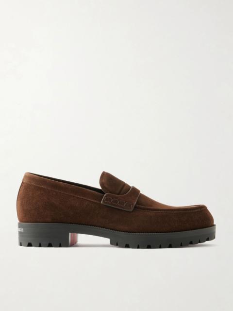 Christian Louboutin Cavavin Suede Loafers Brown