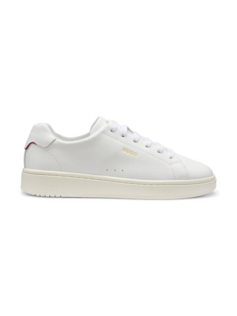 HUGO NAPPA LEATHER SNEAKERS WITH GOLD-TONE LOGO