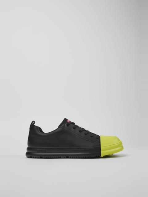 CAMPER Junction Runner Black Leather Sneakers for Men.