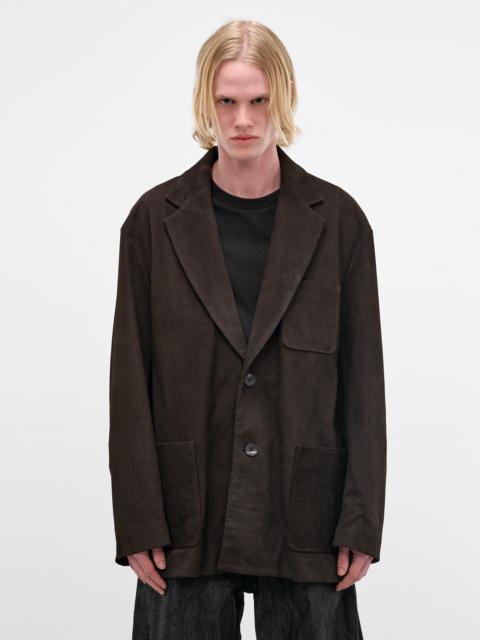 ssstein Brown Suede Leather Blazer