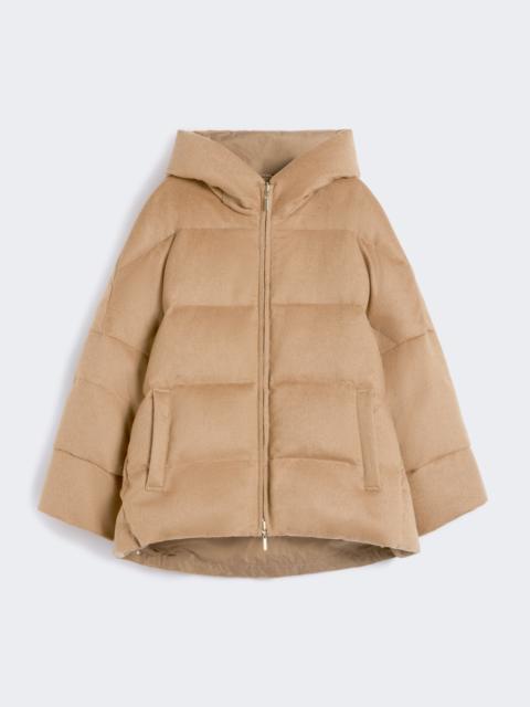 Max Mara DESIDERIO Reversible down jacket in camel and water-repellent taffeta