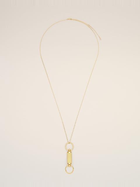 AMI Paris GOLD BRASS GLASSES PENDANT NECKLACE