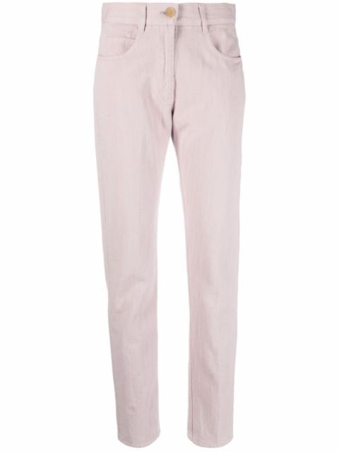 forte_forte high-waisted slim cut trousers