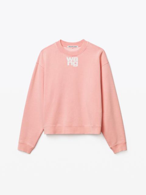 alexanderwang.t PUFF LOGO SWEATSHIRT IN STRUCTURED TERRY