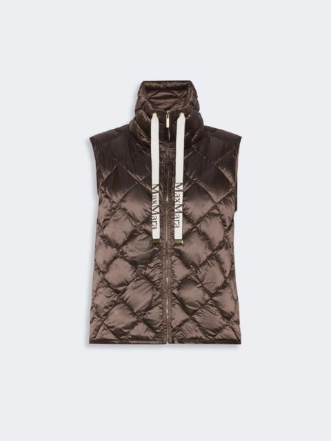 Max Mara TREGIC Diamond-patterned water-repellent canvas padded gilet - BROWN