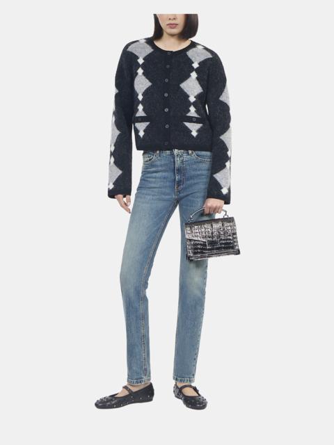 The Kooples GREY ALPACA DIAMOND CARDIGAN