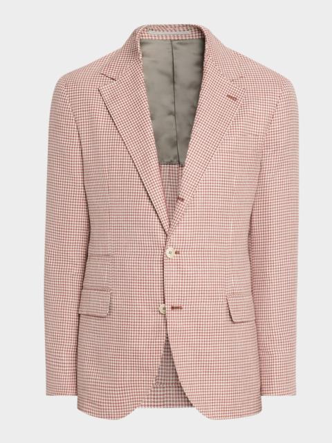 Brunello Cucinelli Men's Wool, Silk and Linen Houndstooth Sport Coat