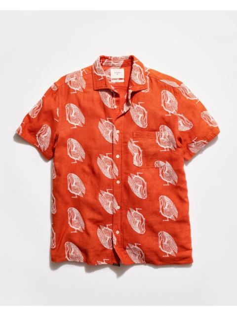 Billy Reid Short Sleeve Embroidered Pelican Treme Shirt