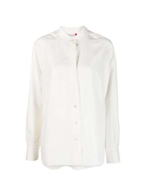 band-collar silk shirt