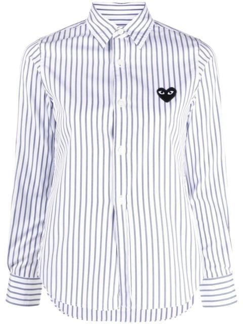 Comme des Garçons PLAY heart logo striped shirt