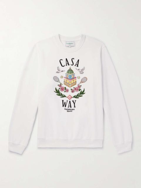 CASABLANCA Casa Way Embroidered Organic Cotton-Jersey Sweatshirt