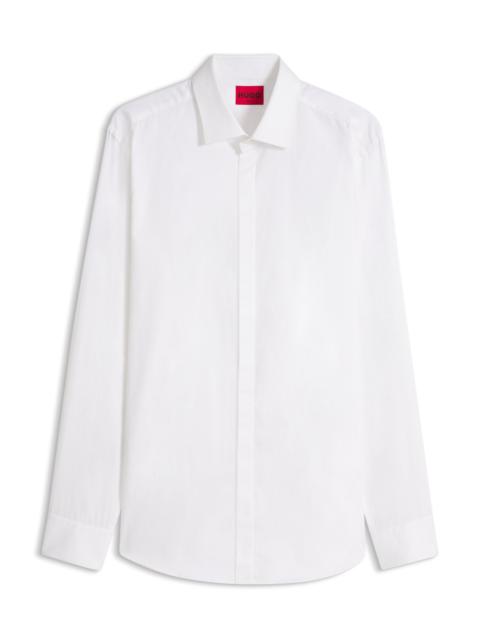 HUGO SLIM-FIT COTTON SHIRT WITH A CONCEALED PLACKET