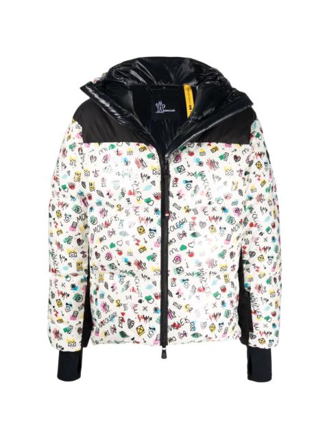 logo-print feather-down padded jacket