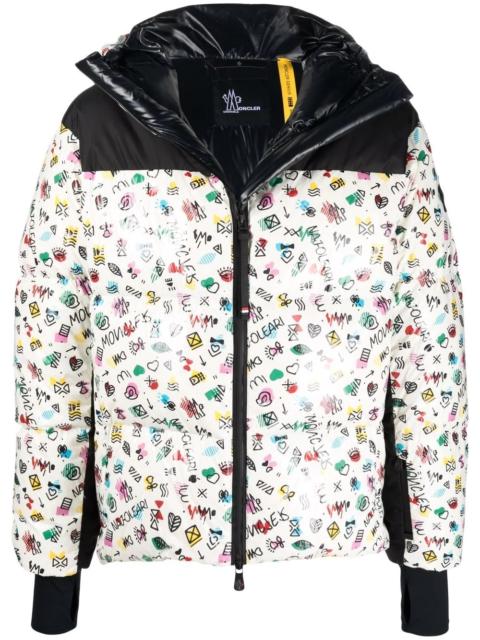 Moncler Grenoble logo-print feather-down padded jacket