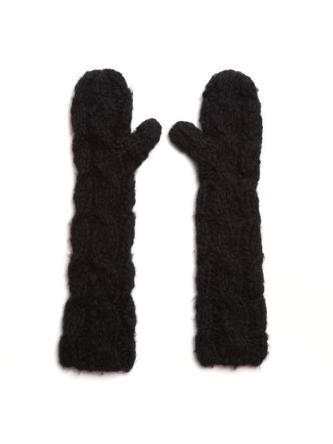 GABRIELA HEARST Scarlett Mittens in Black Welfat Cashmere