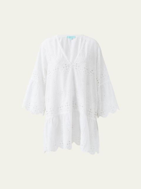 MELISSA ODABASH May Eyelet Embroidered Kaftan Coverup