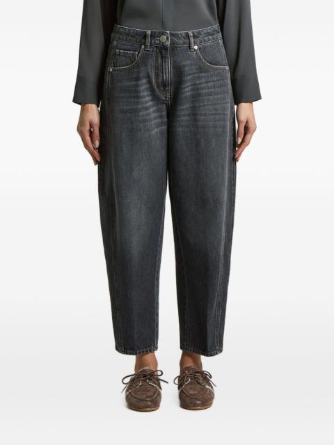 PESERICO faded-effect barrel-leg jeans