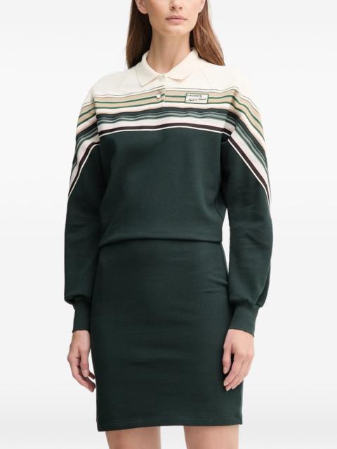 LACOSTE striped collared midi dress