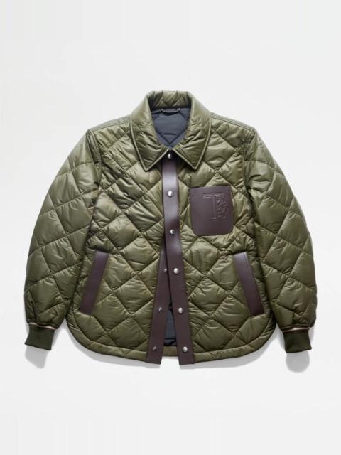 Tod's QUILTED JACKET - GREEN