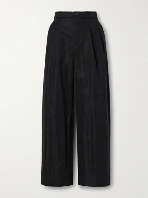 WARDROBE.NYC Pleated Cotton-blend Twill Wide-leg Pants