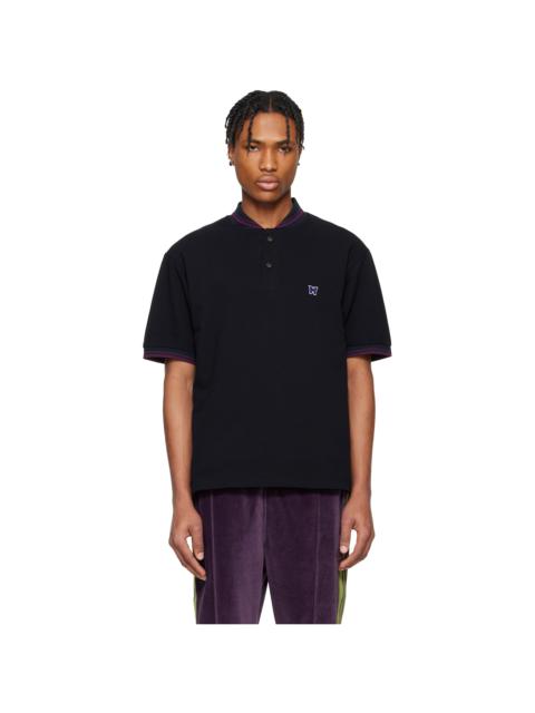 NEEDLES Black Shawl Collar Polo