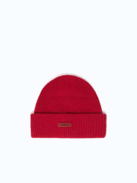 PINKO BEANIE WITH PINKO LOGO LETTERING