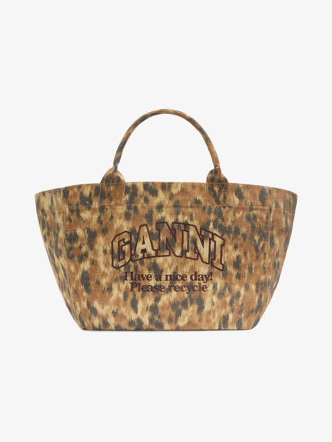 GANNI TOTE XXL IN IKAT ANIMAL
