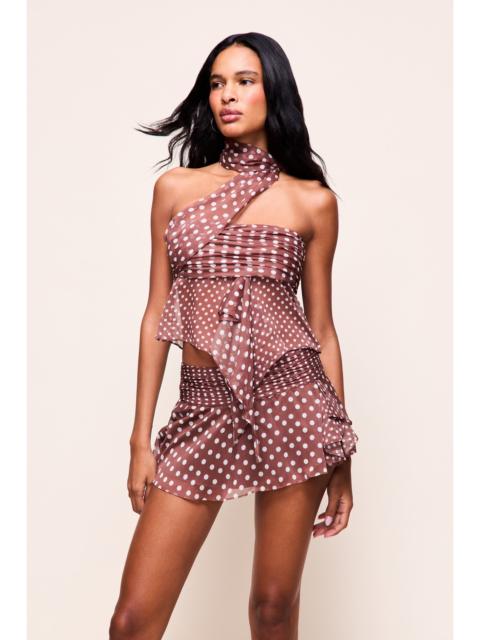 GUIZIO CHIFFON SLIT MINI SKIRT