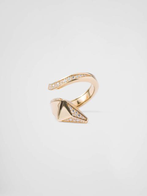 Prada Eternal Gold snake ring in yellow gold and diamonds