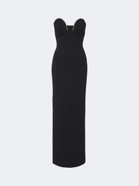 SOLACE LONDON Sommer embellished strapless crêpe gown