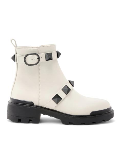 Valentino Valentino Roman Stud Combat Boot Ivory (Women's)
