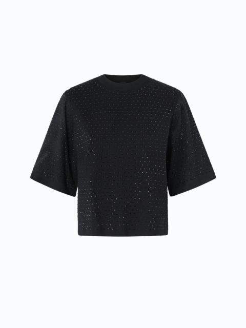 PINKO T-SHIRT WITH RHINESTONES AND LOGO
