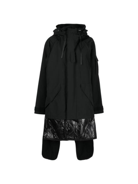 layered hooded parka