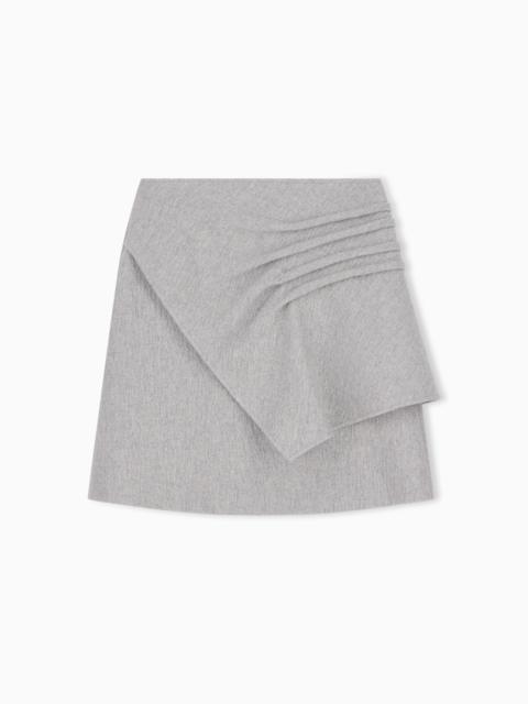 EMPORIO ARMANI DOUBLE WOOL SEERSUCKER SKIRT WITH AN INVISIBLE SIDE ZIPPER