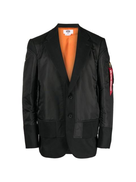 single-breasted panelled blazer