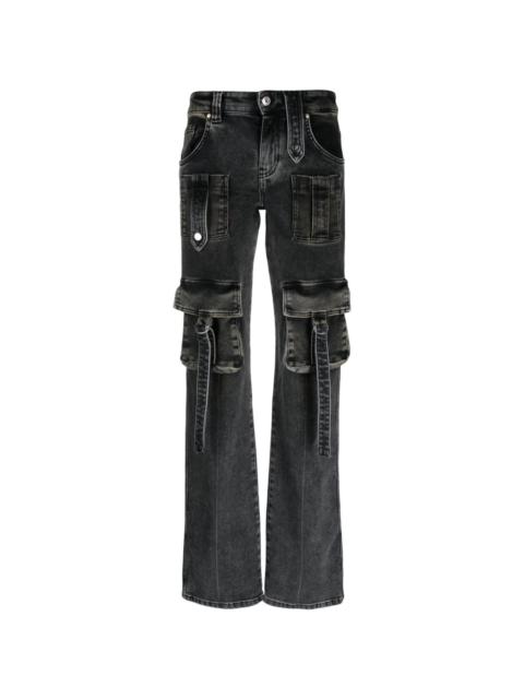 Blumarine strap-detail low-rise cargo trousers