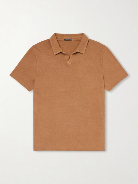 JAMES PERSE Open-Collar Slub Cotton-Jersey Polo Shirt