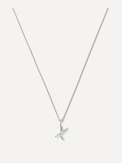 MISSOMA Sterling Silver Curly Molten Mini X Initial Pendant Necklace