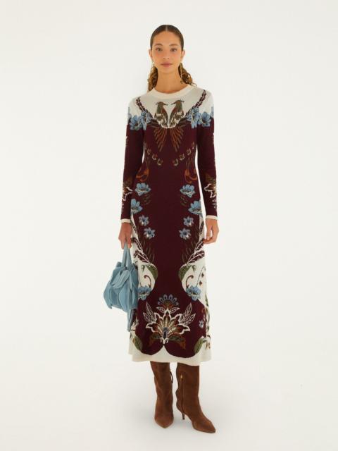 FARM RIO Millena Long Sleeve Knit Midi Dress