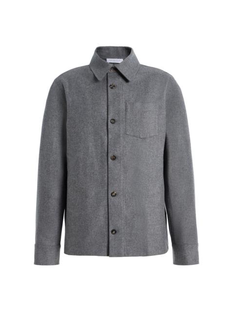 GABRIELA HEARST Drew Overshirt in Smoke Wool Cashmere Flannel