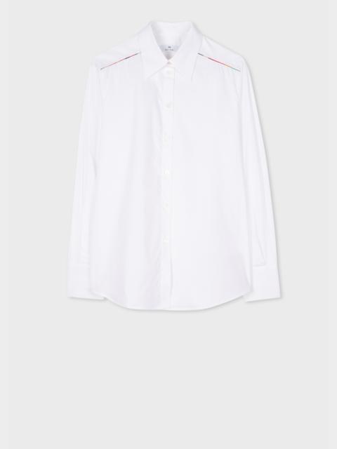 Paul Smith Women's White 'Swirl Stripe' Detail Shirt