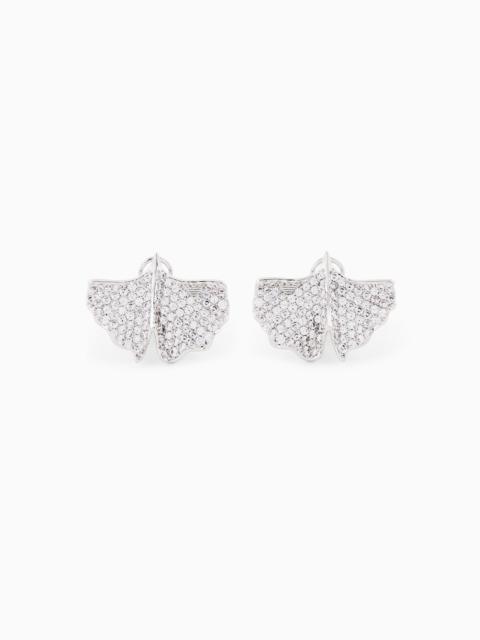 EMPORIO ARMANI SILVER-TONE BRASS STUD EARRINGS