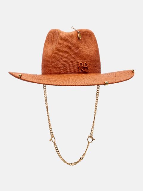 RUSLAN BAGINSKIY Chain-detail straw fedora