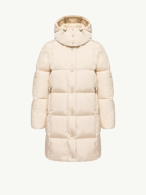 Moncler Litte Square-Quilted Hooded Long Down Jacket