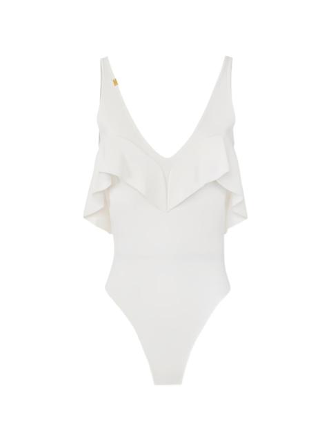 ELISABETTA FRANCHI V-neck flounce bodysuit