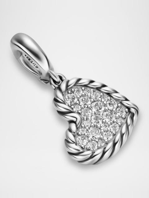 DAVID YURMAN DY Elements Heart Pendant with Diamonds in Silver, 20mm